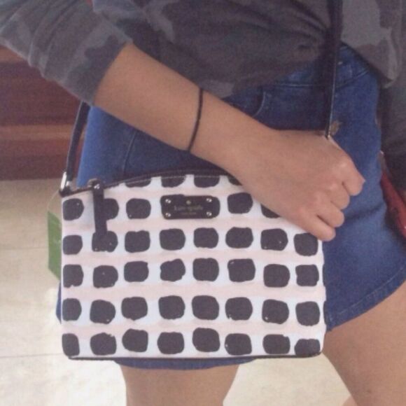 Kate Spade Millie Grove Street Polka Dot Crossbody Bag Black Pink White - Picture 11 of 11